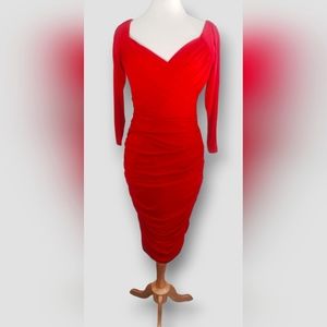 LAURA BYRNES CALIFORNIA MONICA WIGGLE DRESS IN RED